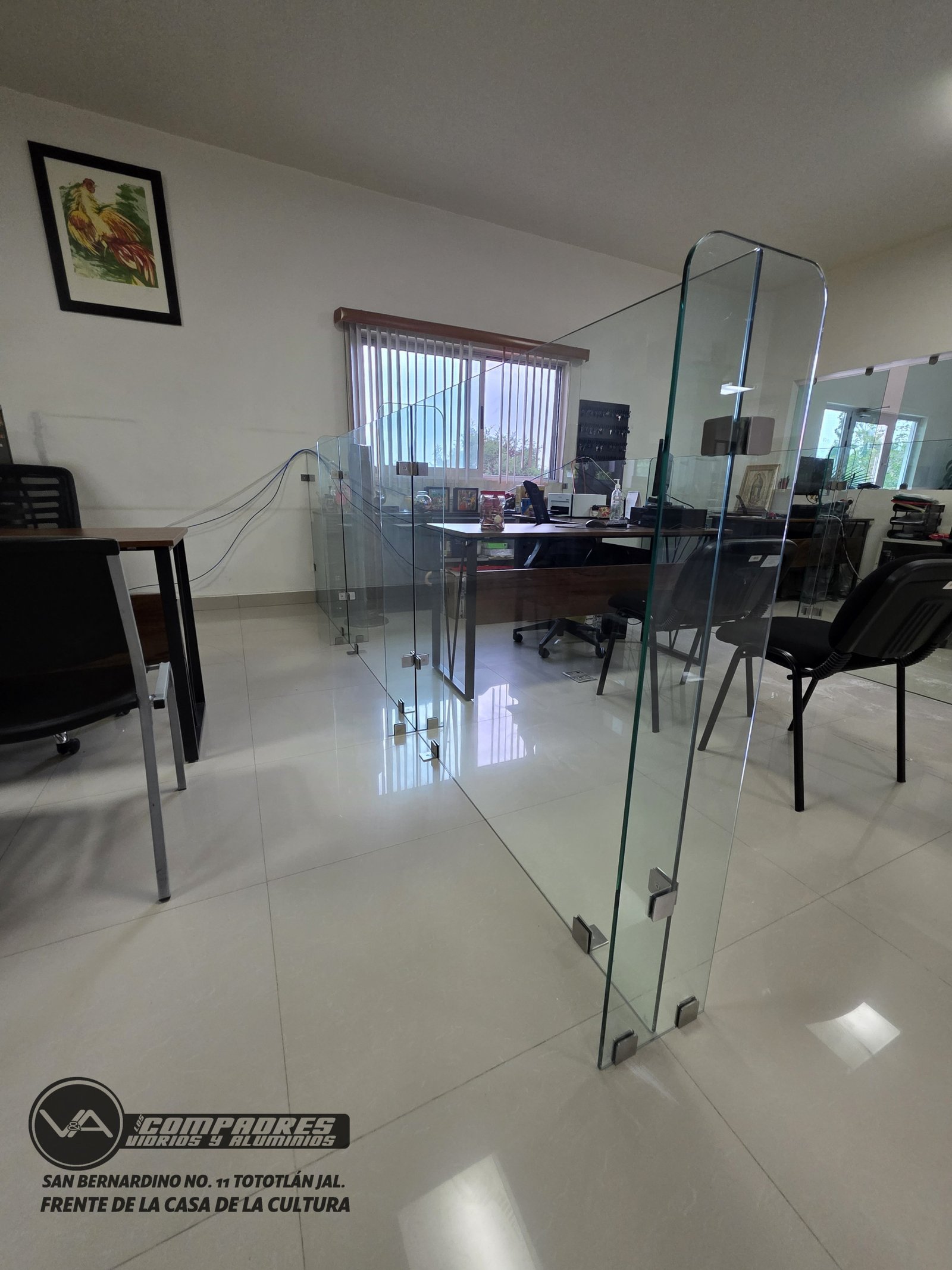 Division oficinas vidrio