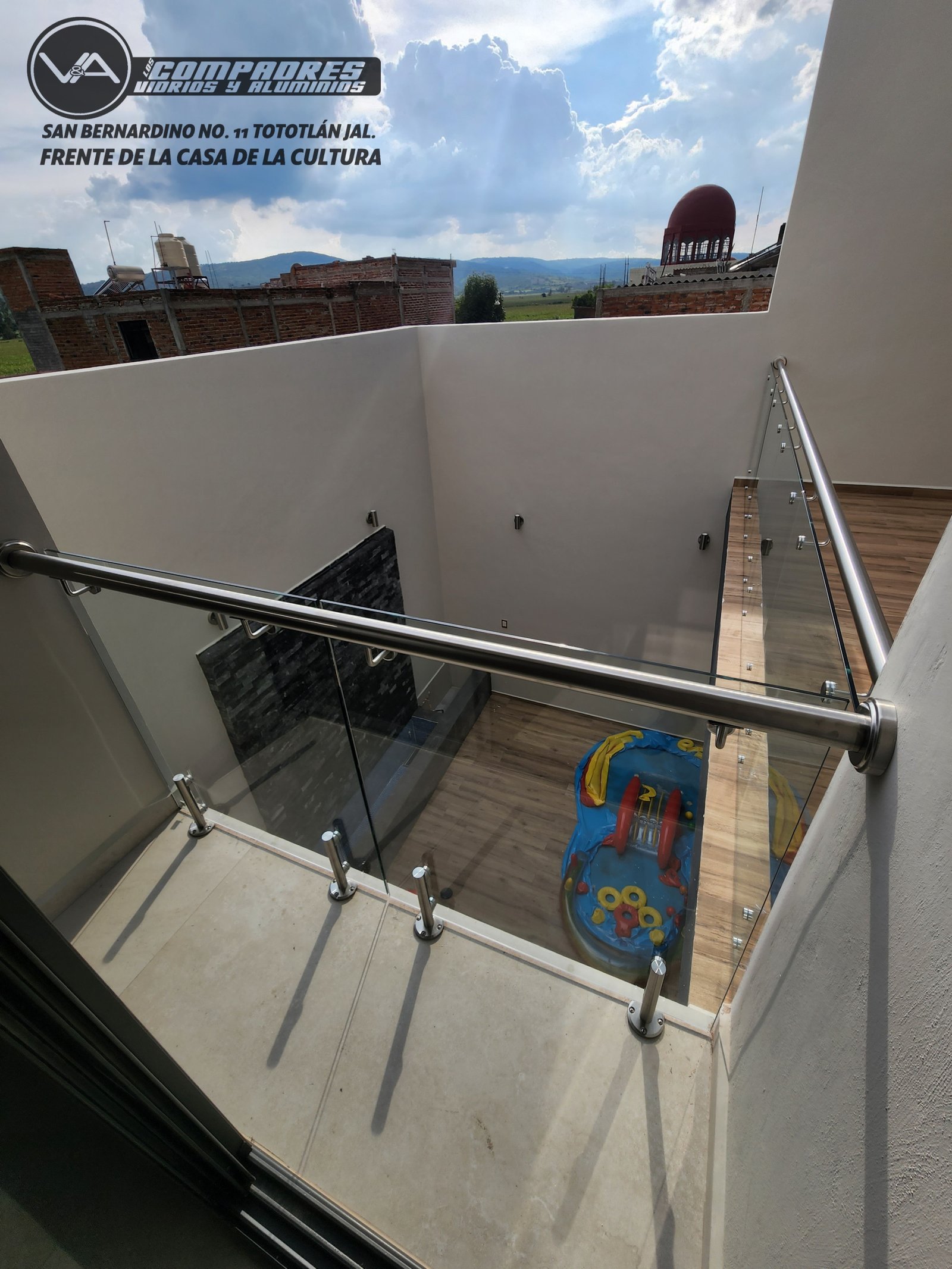 Barandal acero inoxidable y vidrio