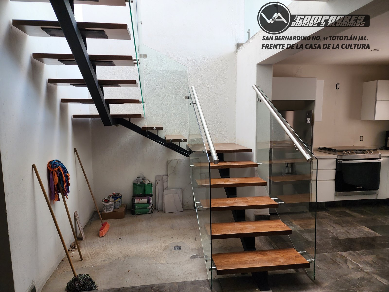 Barandal acero inoxidable y vidrio